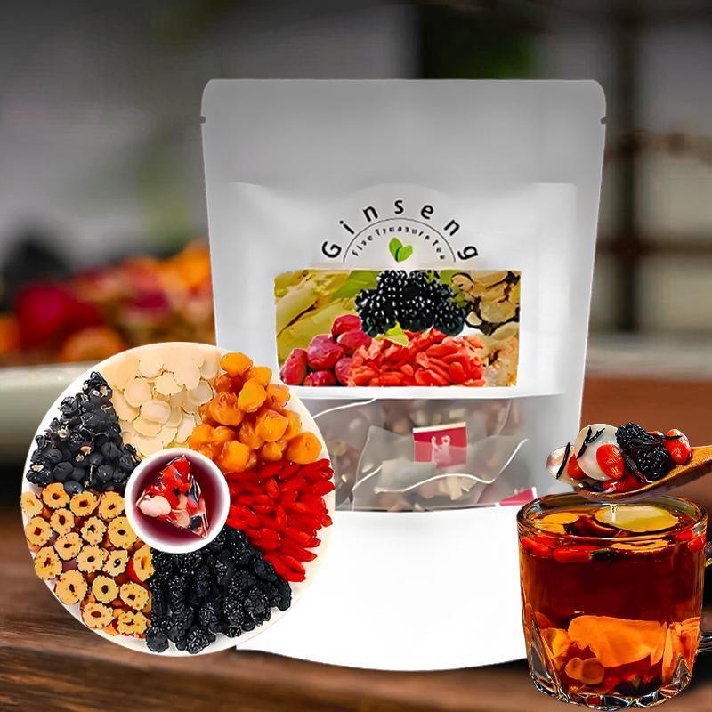 Herbal Wellness Blend - Ginseng Fünf-Schätze-Tee Natürlicher Energieschub Immununterstützung Kräuter-Wellness
