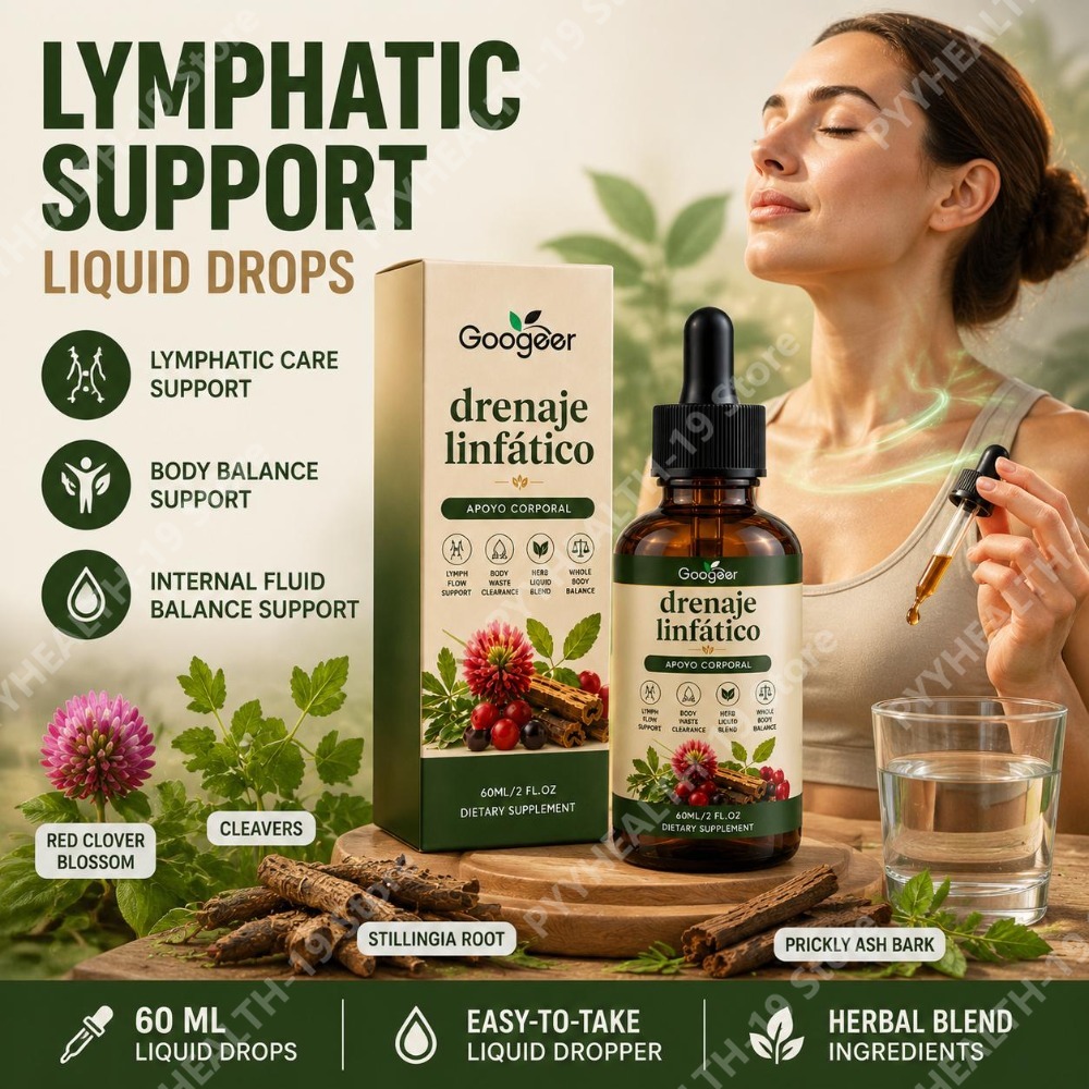 Herbal Wellness Blend - Googeer Lymphatic Support Flüssigtropfen mit Klöver,