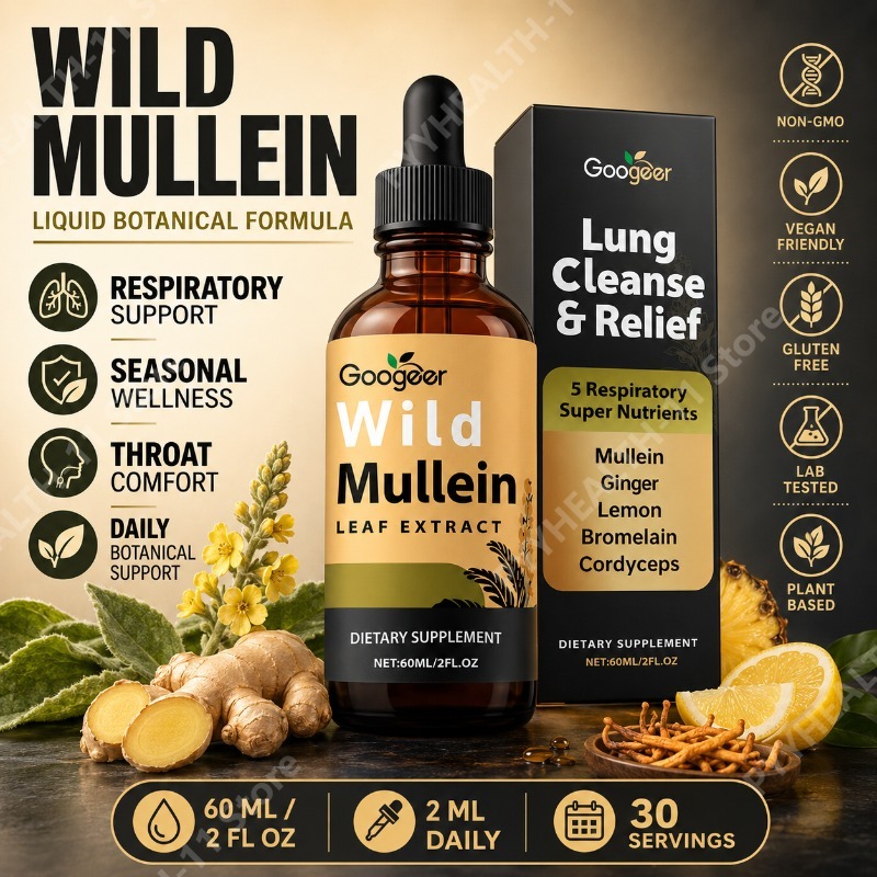 Herbal Wellness Blend - Mullein Flüssig-Tropfen Kräutermischung mit Ingwer, Bromelain,