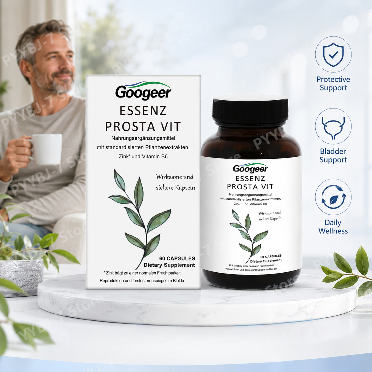Herbal Wellness Blend - Wellness-Kapseln für Männer mit Sägepalme, Nesselwurzel,