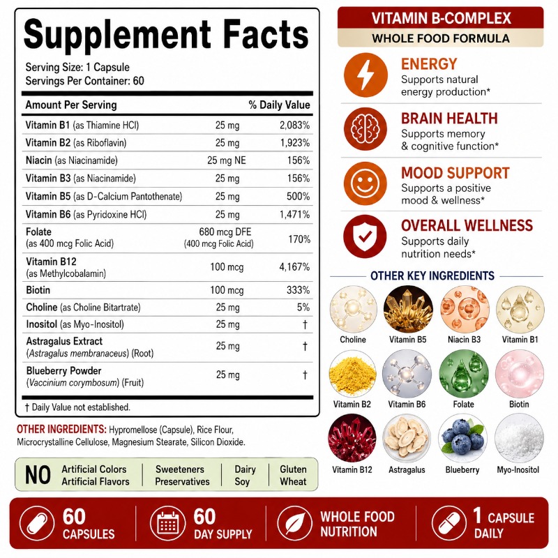 B-Komplex-Vitaminpräparat mit  – Herbal Wellness Blend Bewertung und Preis